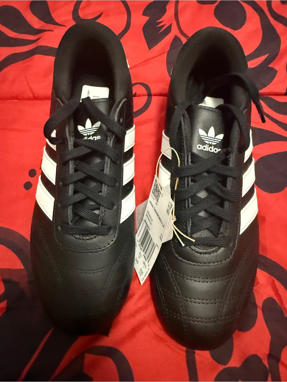 adidas Black and White Classic Lace-Up Athletic Shoes
